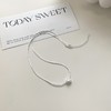 ins风 s925银高级珍珠迷你方形项链锁骨 商品缩略图2