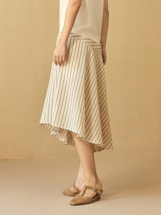 色织条纹拼接A字修身迷笛半裙FCE3SKT208 商品图8