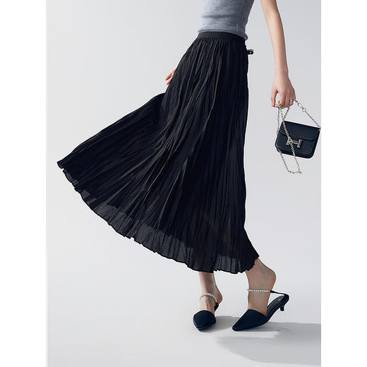 棉仓352617006-雕塑艺术感压褶半身裙 商品图1