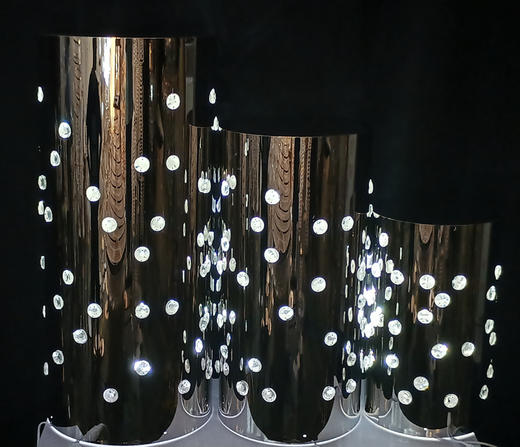 ZY6-068圆形不锈钢水晶甜品台三件套（运费自理） 商品图0