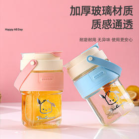 「19.9元包邮！送3D贴」高颜值水杯儿童卡通玻璃杯简约便携随手杯女生网红帕恰狗吸管杯餐饮用具