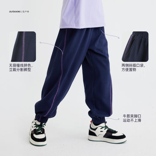 fx-儿童撞色线徽标休闲卫裤 PQK2412 商品图3