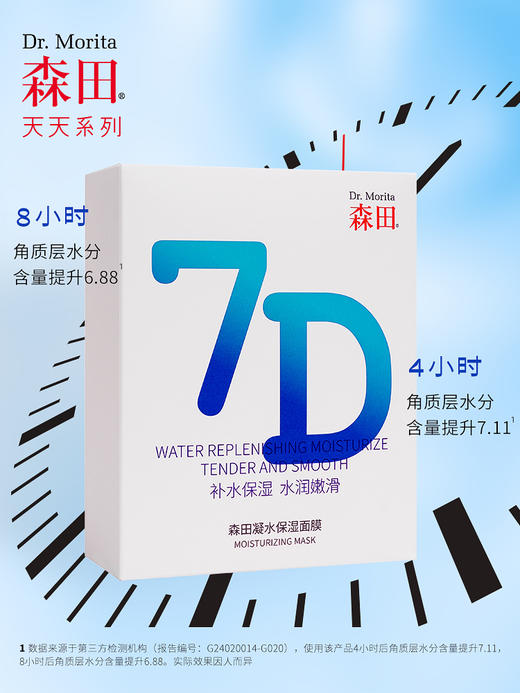 【森田药妆】7D凝水保湿面膜（25g*10片/盒） 商品图2