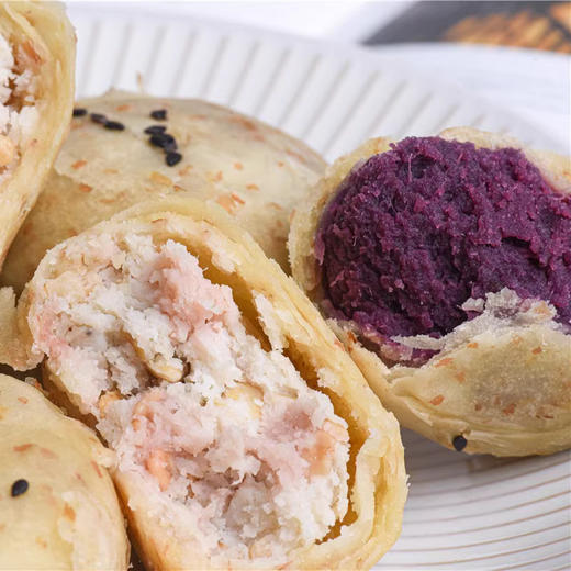 【健康不单独添加蔗糖！全麦多味粗粮】全麦紫薯芋泥饼，新鲜选材制作 配料干净，软糯Q弹 紫薯香甜！低热麻薯手工网红代餐抗饿零食糕点Y  商品图2