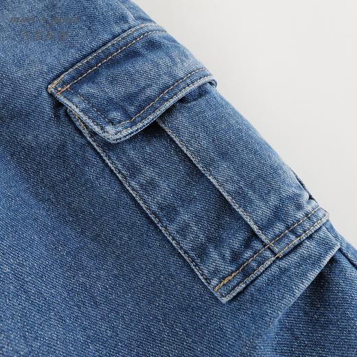 马克珍妮男童时尚大口袋牛仔裤降落伞裤儿童裤子潮秋装新款241319 商品图4