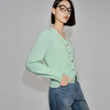 【特惠不退货】伊芙丽设计感异形纽扣薄荷绿针织衫2024春1F2130251 商品缩略图1
