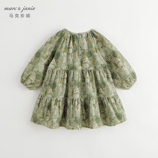 [商场同款]马克珍妮女童绿色丛林灯芯绒连衣裙儿童裙子秋装241101 商品图1