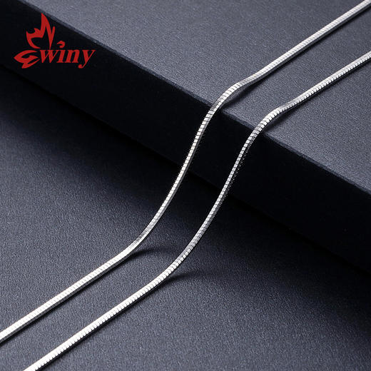 【Winy】990 纯银八角蛇骨链男女款足银简约细款锁骨链时尚百搭可叠戴银饰项链 商品图1