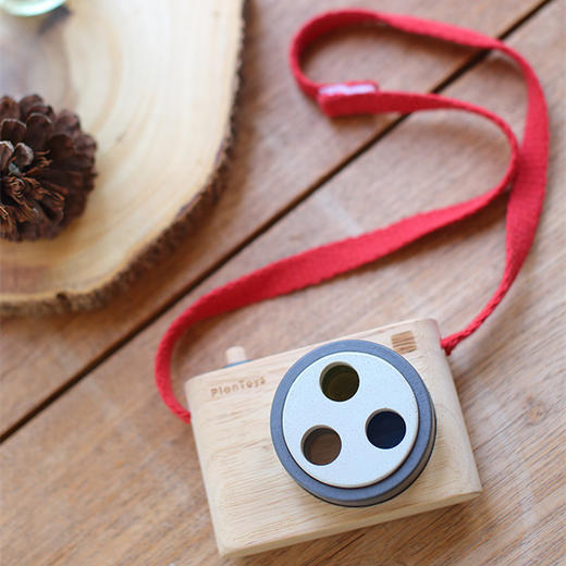 泰国Plantoys 儿童照相机三色玩具宝宝木制可旋转镜头场景摆件礼物 3岁+ 商品图3