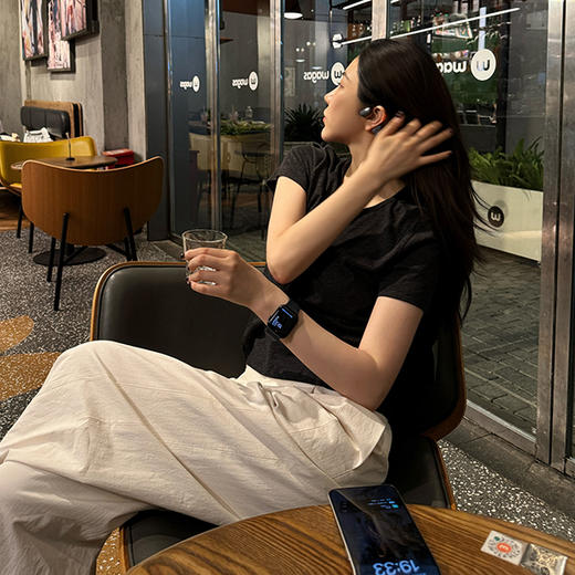 ROMI STUDIO “法式优雅” 莱赛尔棉混纺花纱感针织短袖T恤422T0006 商品图1