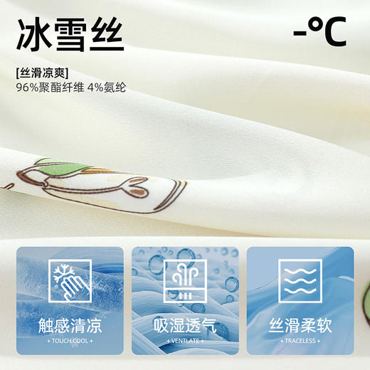 【商场同款】熳洁儿 夏季女士家居服清凉冰雪丝可爱梨子印花开衫短袖中裙24203106 商品图1