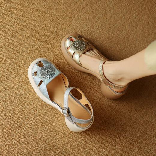 【预售5天】粗跟中跟防水台，时装鞋包头后空凉鞋ZYY&A805 商品图3