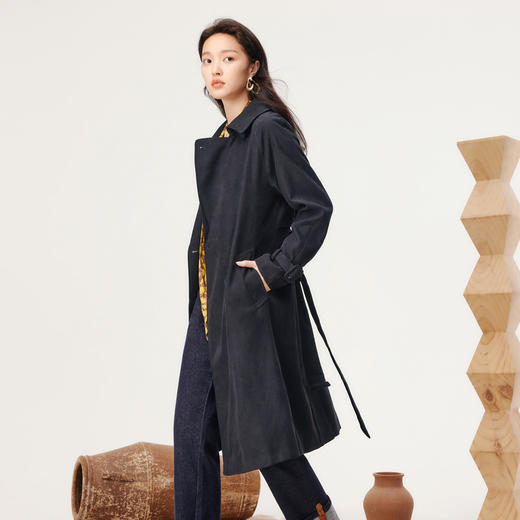 【经典款】【商场同款】伊芙丽春秋中长风衣1999260601 商品图1