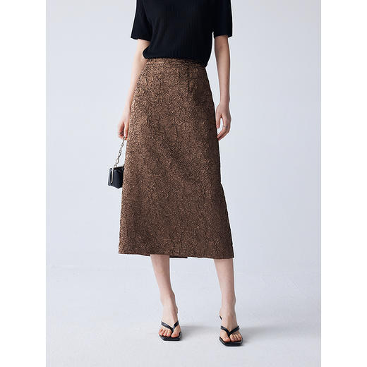 棉仓352617012-褶皱肌理半身裙 商品图0