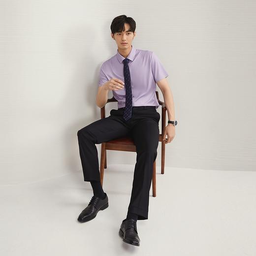 【无缝工艺】柒牌男士短袖衬衫2025夏季新款含莫代尔舒适休闲衬衣	128A70320 商品图3