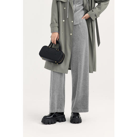 【商场同款】诗凡黎灰色直筒休闲裤2024春新款垂感长裤3F1150101 商品图4