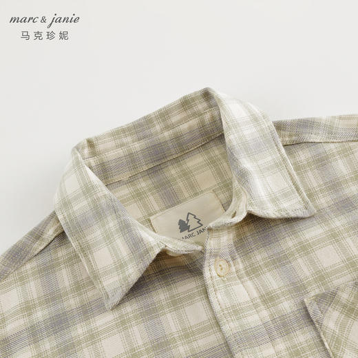 马克珍妮男童经典格纹纯棉衬衫儿童衬衣轻潮2024年秋装新款241512 商品图3