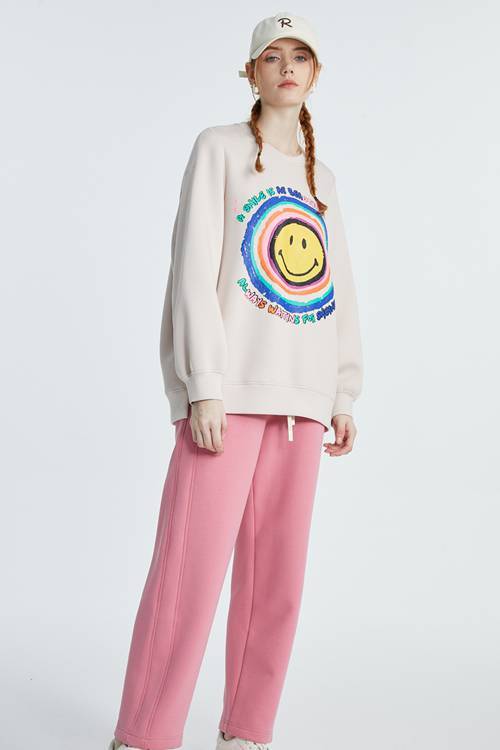 水淼2024秋冬新款笑脸印花休闲针织衫8928 商品图8