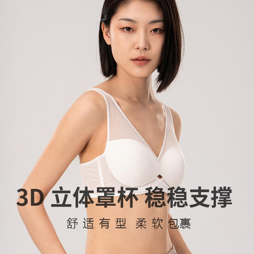 TG-TG02S223春夏真丝光面聚拢文胸 性感网纱无钢圈桑蚕丝内衣美背小胸 商品图2