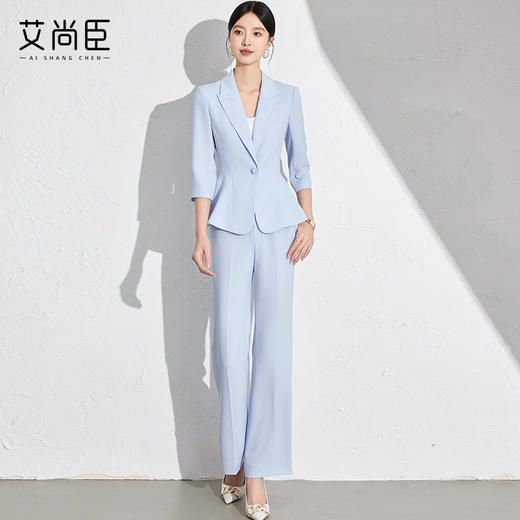 艾尚臣西装套装女修身显瘦通勤秋季工作服高级感商务职场正式场合两件套 商品图5