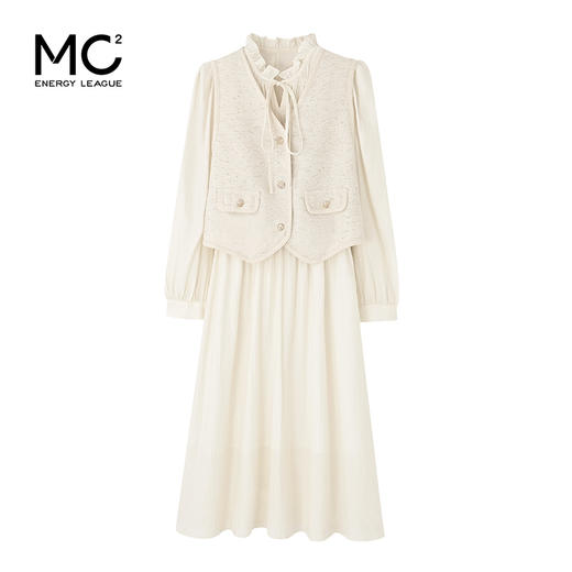 法式小香风收腰显瘦马甲套装S4232698 商品图0