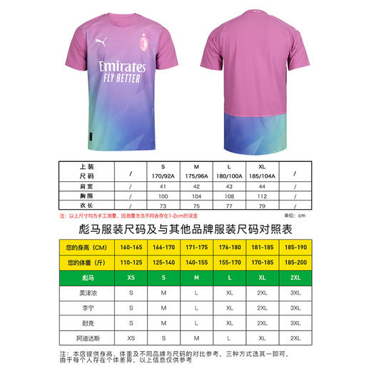 小李子PUMA彪马23-24赛季AC米兰第二客场球员版比赛球衣成人男770398 03 商品图3