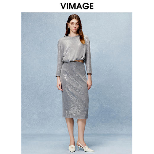 VIMAGE纬漫纪时尚宽松短款显瘦上衣秋季新款V2213819 商品图1