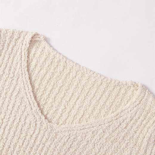 气质优雅长袖针织衫女早春深V开叉修身轻薄软糯毛衣上衣V3442249 商品图5