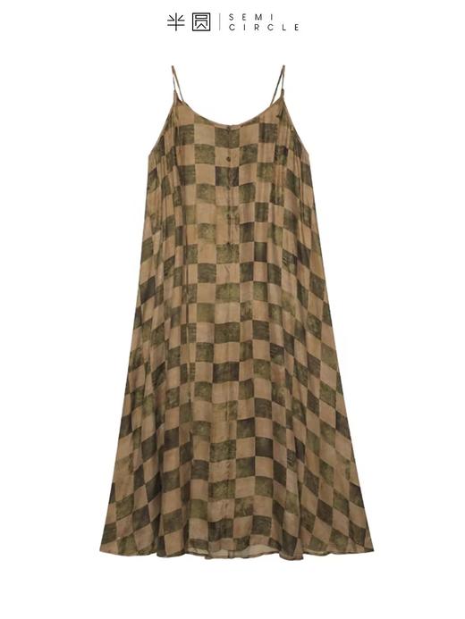 半圆/D23114071/抽褶吊带裙复古清凉透气宽松连衣裙 商品图4