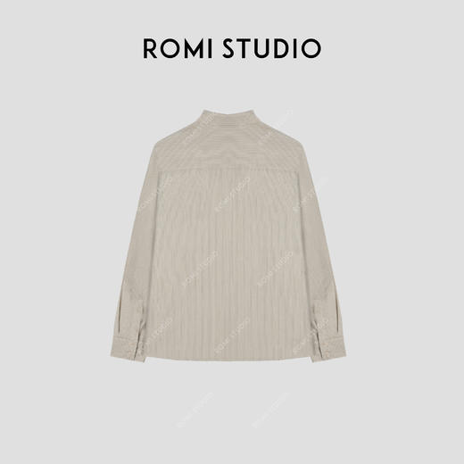 ROMI STUDIO “法式优雅” 100%肤感棉低饱和宽松条纹衬衣 24SST728 商品图1