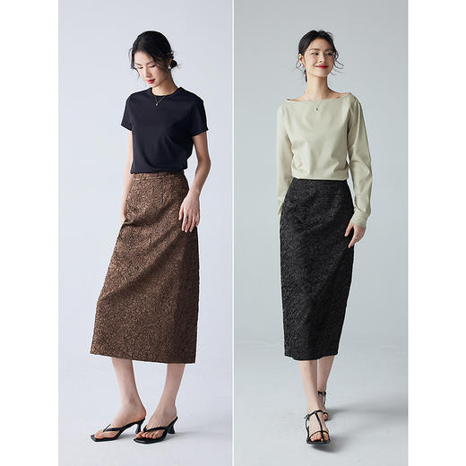 棉仓352617012-褶皱肌理半身裙 商品图4