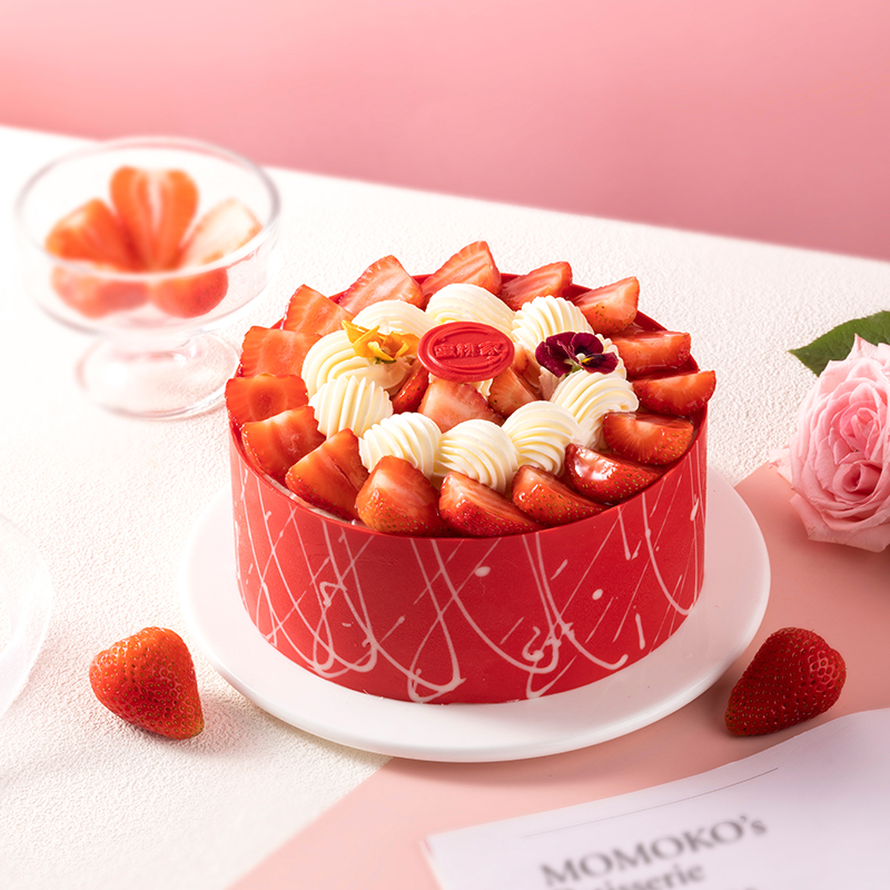 瑞丽之梦--梅子马蹄慕斯青提草莓混合果味生日蛋糕【法式风情 果味清甜】