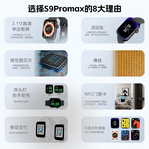 【灵动岛+健康监测 “腕上管家”】NEKYOK奈友S9 Promax（安卓/苹果通用） 商品图1