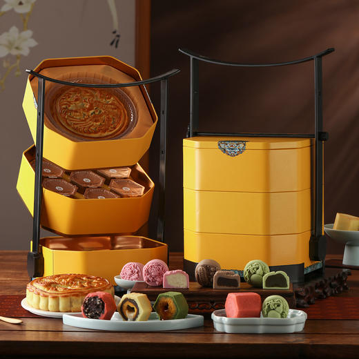 御茶膳房中秋节月饼礼盒装送礼高档流心奶黄五仁月饼礼品团购定制 商品图5