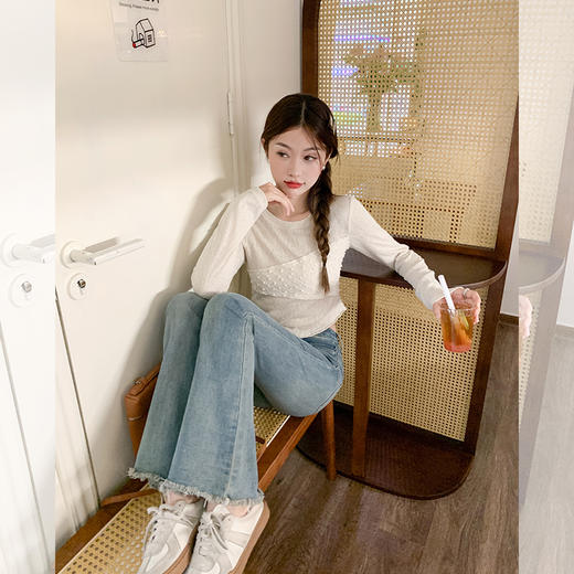 <曾小咸推荐>【白日梦蕾】杏色下摆不对称防晒衫 商品图3