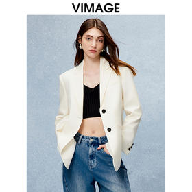 VIMAGE纬漫纪秋季新款时尚简约高级通勤西装外套V2203803