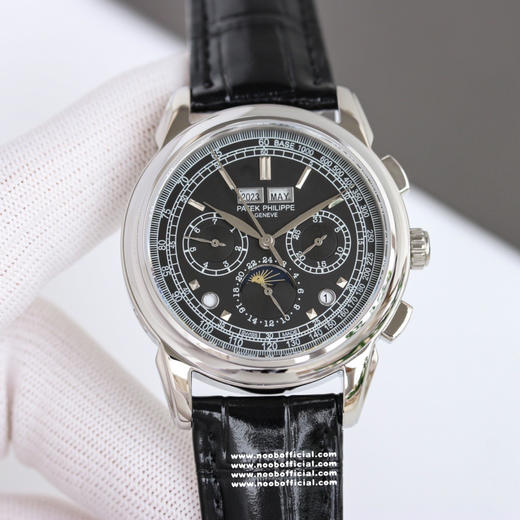 Noob Maker，N厂市场独家，耗时2年，18k包金版本和定制版手工镶钻工艺来啦，由20种不同钻组成，色泽艳丽，扣子也点缀21颗钻，搭配正品一致的美洲鳄鱼皮表带百达.翡丽超级复杂功能计时系列 商品图0