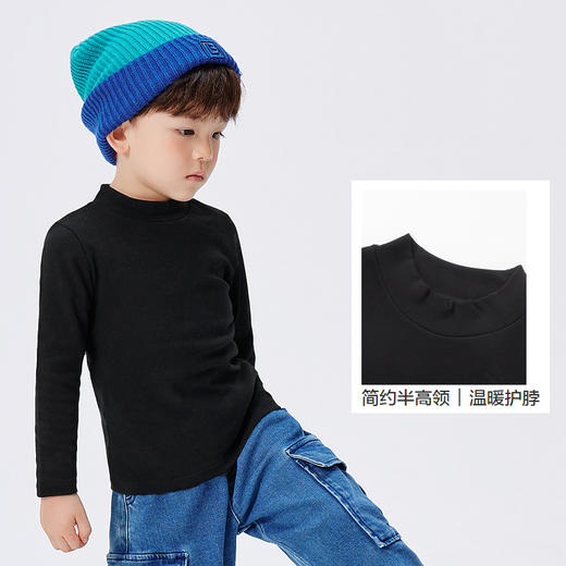 巴拉巴拉童装儿童长袖T恤冬季亲肤高领男童打底保暖内衣女童秋衣 商品图3