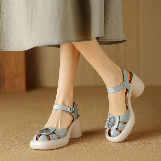 【预售5天】粗跟中跟防水台，时装鞋包头后空凉鞋ZYY&A805 商品图0