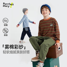 fx-儿童山系小彩条休闲T恤 PQTX2415