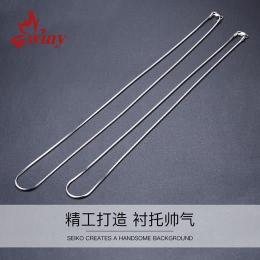 【Winy】990 纯银八角蛇骨链男女款足银简约细款锁骨链时尚百搭可叠戴银饰项链 商品图2