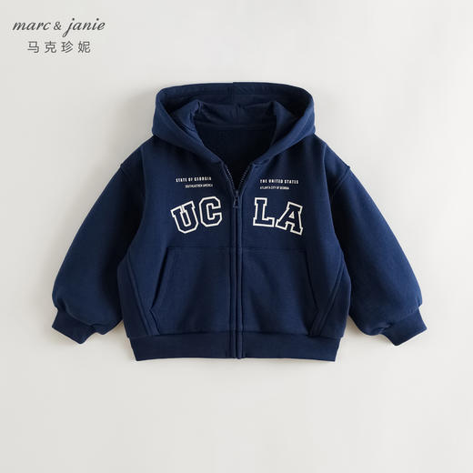 马克珍妮男童美式学院休闲连帽外套儿童卫衣2024年秋装新款241292 商品图2
