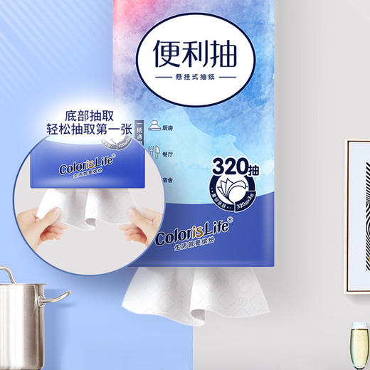 悬挂式抽纸大包单提挂抽家用实惠装320抽餐巾壁挂式厕纸 商品图3