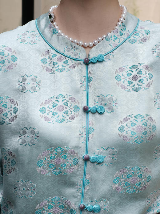 盛唐婧 |真丝宋锦宝相花对襟上衣 商品图2