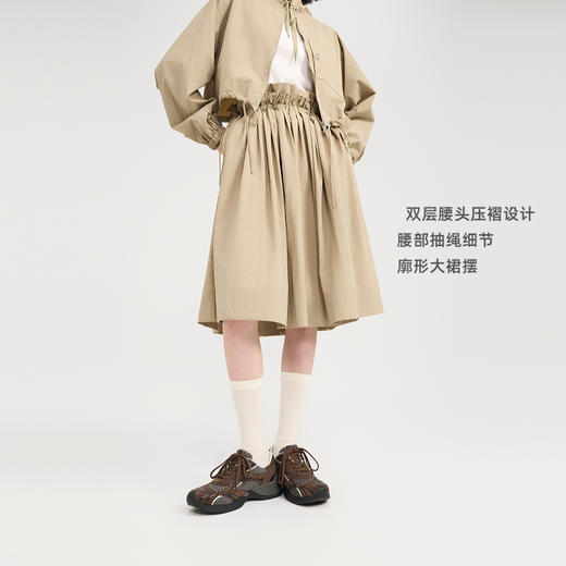 [捡漏价]lost in echo2024秋季新款户外连帽短外套双层假两件抽绳半裙套装 商品图1