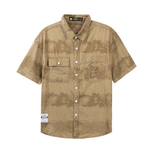 【新品上新】HX 夏季水洗牛仔翻领短袖衬衫S103422223101 商品图0