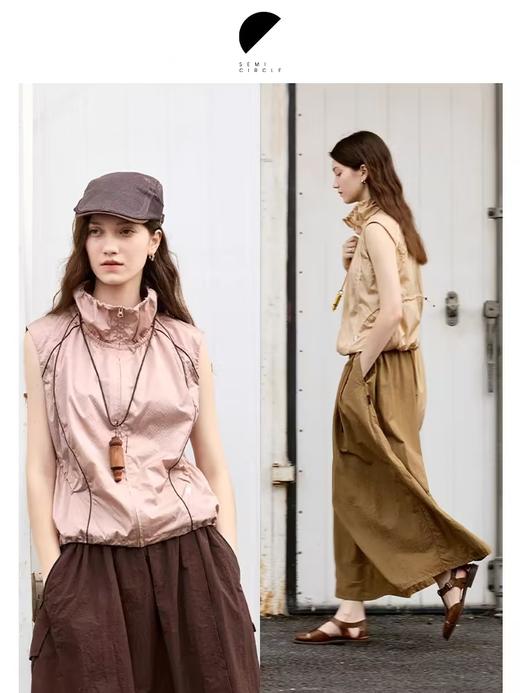 半圆/D24202188/立领马甲女不规则分割 商品图0