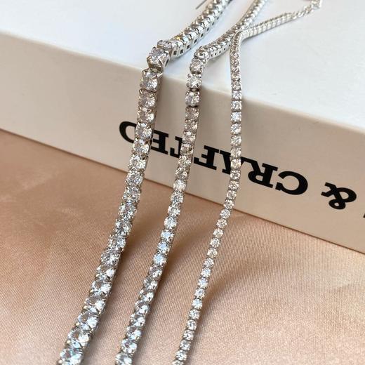 s925纯银百搭小众白色圆锆手链 商品图6