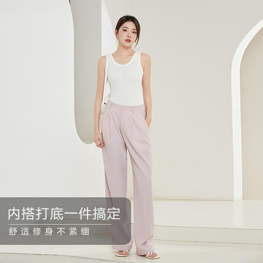 TG-TG03S291春夏真丝无缝高弹背心女修身轻薄透气桑蚕丝圆领无袖打底上衣 商品图1