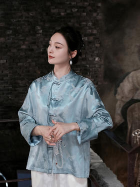 盛唐婧 |真丝火凤凰蓝外套